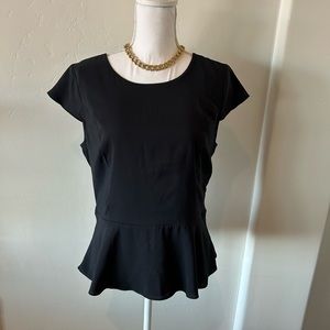 Black peplum blouse